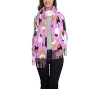 OTTKGGA Porcellini d'India e Cupcakes Stampato Nappa Sciarpa Donna Scialle Inverno Lungo Avvolto Morbido Caldo Moda Viaggio Ufficio Matrimonio, Nero , Taglia unica