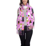 OTTKGGA Porcellini d'India e Cupcakes Stampato Nappa Sciarpa Donna Scialle Inverno Lungo Avvolto Morbido Caldo Moda Viaggio Ufficio Matrimonio, Nero , Taglia unica