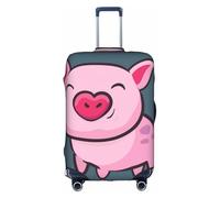 OTTKGGA Smile Pink Pig - Copertura per valigia, elastica, antigraffio, adatta per bagagli da 45-81 cm, bianco, XL
