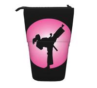 OTTKGGA Taekwondo, astuccio telescopico con cerniera, portatile, per scuola, ufficio, studente, Nero , Taglia unica