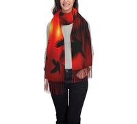 OTTKGGA Uccello Amore Cuore Art Stampato Nappa Sciarpa Donna Scialle Inverno Lungo Avvolto Morbido Caldo Moda Viaggi Ufficio Matrimon, Nero , Taglia unica