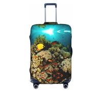OTTKGGA Underwater World Hd Fish - Copertura per valigia, elastica, antigraffio, adatta per bagagli da 45,7 a 81,7 cm, bianco, XL