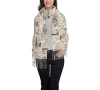 OTTKGGA Vino e vinificazione Cantina Campo d'uva Stampato Nappa Sciarpa Donna Scialle Inverno Lungo Avvolto Morbido Caldo Moda Viaggio Ufficio Matrimonio, Nero , Taglia unica