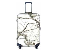 OTTKGGA White Trees - Copertura per valigia, con motivo mimetico, elastico, antigraffio, per bagagli da 45-81 cm, bianco, M