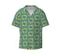 OTTKGGA Wild Daisy Flower - Camicia casual a maniche corte da uomo, con bottoni hawaiani, tasca frontale, per vacanze estive e feste in spiaggia, Nero , 4XL