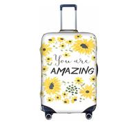 OTTKGGA Wild Daisy Flower - Copertura per valigia, elastica, antigraffio, adatta per bagagli da 45,7 a 81,7 cm, bianco, XL