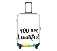 OTTKGGA You are Beautiful - Copertura protettiva per valigia, elastica, antigraffio, adatta per bagagli da 45,7 a 81,7 cm, bianco, S