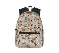 OTTKGGA Zainetto casual per libri scolastici con impronte di ossa di cane, elegante, classico, da viaggio, lavoro, sport all'aria aperta, Nero , One Size, Casual