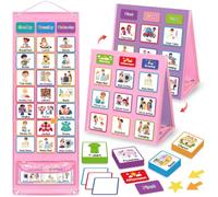 Ottkids Programma visivo per bambini con autismo, tabella di ricompensa per le faccende domestiche, tabella di routine della buonanotte per i più piccoli, lavagna settimanale a doppio lato con 135