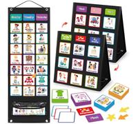Ottkids Programma visivo per bambini con autismo, tabella di ricompensa per le faccende domestiche, tabella di routine della buonanotte per i più piccoli, lavagna settimanale a doppio lato con 135