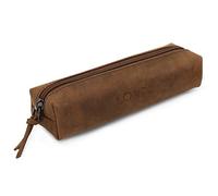 Otto Angelino Londo Astuccio in Vera Pelle con cerniera, portapenne, borsa per cartoleria