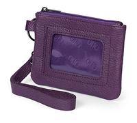 Otto Angelino Portafoglio con Zip in Vera Pelle Porta Carta d’Identità con Cinturino da Polso - Unisex, Viola