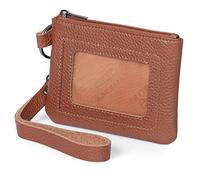 Otto Angelino Portafoglio con Zip in Vera Pelle Porta Carta d’Identità con Cinturino da Polso - Unisex, Marrone
