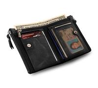 Otto Angelino Portafoglio Multiuso Bifold in vera pelle Porta carte d'identità - Blocco RFID - Unisex, Nero
