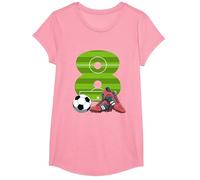 Otto Compleanno Calcio 8 Anni Ragazzo Ragazza Maglietta, Ragazze, Rosa, M