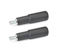 Otto Ganter Cilindro girevole manici - Asse NOTEBOOK, in acciaio zincato, 2 pz, Nero/opaco, GN 798-22 kt - M8