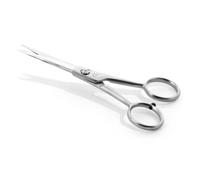 OTTO HERDER® Forbici da barba da uomo, 13 cm, in custodia in pelle in acciaio inox opaco con micro dentatura unilaterale e forbici rotabili per tagliare la barba