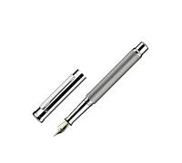 Otto Hutt Design 04 - Penna stilografica con pennino in acciaio color argento, tappi e parti in metallo in ottone con platino lucidato a specchio, spessore penna: B, 068-20249, confezione da 1 pezzo