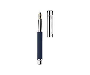 Otto Hutt Penna stilografica D04 in ottone blu e latino a quadri, 13,2 cm, spessore tratto B, 068-11253