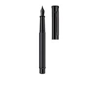 Otto Hutt Penna stilografica D04 in ottone nero a quadri, 13,2 cm, spessore tratto M, 018-11268