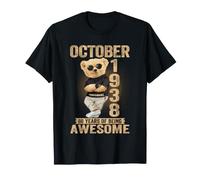 Ottobre 1938 88° Compleanno 2026 Donne 88 Anni Orsacchiotto Maglietta