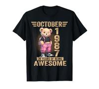 Ottobre 1987 39° Compleanno 39 Anni Teddy Bear Being Awesome Maglietta