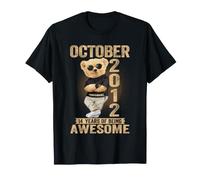 Ottobre 2012 14° Compleanno 2026 Donne 14 Anni Orsacchiotto Maglietta