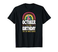 Ottobre è Il Mio Compleanno Sì, Tutto Il Mese Boho Rainbow Maglietta