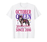 Ottobre Regina Lupo dal 2016 Halloween 10° Compleanno Maglietta
