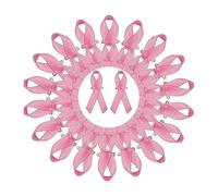 Ottobre Rosa,Pin'S Ottobre Rosa,100 spille con nastro e spilla da balia,Spilla da donna contro il cancro al seno,per sensibilizzazione al cancro al seno, donna e uomo, 7,5 cm, Taglia unica, poliestere