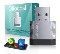 OTTOCAST 2 in 1 Wireless CarPlay e Android Auto Adattatore, Mini Nova 2026 Adapter Senza Fili Ultra-Compatto, Supporta ChatGPT Gemini (iOS 26.3+), Plug & Play per Auto con CarPlay/Android Auto Cablato