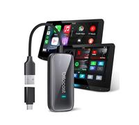 OTTOCAST 2025 Nuovo Adattatore CarPlay & Android Auto Wireless, Play2video Ultra Plug & Play Chip 5G, WiFi6 con YouTube/Netflix/Prime Video CarPlay AI Box per auto con CarPlay cablato dopo il 2016