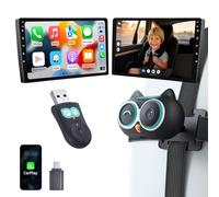 OTTOCAST Cabin Care 2026, 2-in-1 Adattatore CarPlay Wireless & Telecamera Bebè Auto 1080P, Visione Notturna IR, Grandangolo 150°, Monitor Sedile Posteriore, Compatibile con Auto CarPlay Cablate 2016+