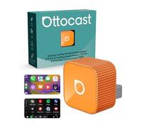 OTTOCAST MINI 3.0 Slim 2026 Adattatore CarPlay Wireless, 2-in-1 per iPhone & Android Auto, Converte CarPlay e Android Auto cablati in modalità senza fili, MINI Cube arancione