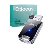OTTOCAST Mini Adattatore Carplay Wireless, Ultima Versione 2026, 2 in 1 Converte CarPlay/Android Auto da cablato a wireless, Plug-&-Play, design compatto in metallo, riconnessione automatica