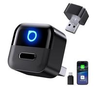 OTTOCAST Mini Pico 2026, Adattatore Wireless 2 in 1 CarPlay e Android Auto per iOS 10+/Android 11+, Pulsante Intelligente, Plug & Play, USB A/Type-C, Aggiornamento OTA, Converte Cablate in Wireless