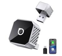 OTTOCAST Mini Pot 2025, Adattatore Wireless 2 in 1 per CarPlay e Android Auto, Compatibile con iOS 10+/Android 11+ e Auto dal 2016 in Poi, Plug & Play, USB-A/Type-C, Aggiornamento OTA, Argento