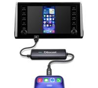 OTTOCAST Mirror Touch Adattatore CarPlay Wireless, 3-in-1 Mirroring Telefono con Controllo Touchscreen, Guarda Netflix YouTube in Auto, per iPhone 15+ & Android DP, per Auto con CarPlay Cablato