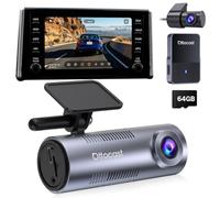 OTTOCAST OttoSafe Cam Dash Cam Auto Anteriore 2K e Posteriore 1080P con Adattatore Wireless CarPlay e Android Auto, Controllo dallo Schermo Auto, WiFi 6, Bluetooth 5.4, Scheda microSD 64GB