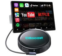 Ottocast P3 Pro AI Box, 2026 Wireless CarPlay & Android Auto Adattatore Android 12, 8 GB + 128 GB, con YouTube, Netflix, uscita HDMI, supporto scheda TF da 256 GB - Per veicoli