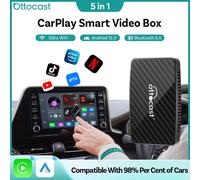 Ottocast Play2Video Pro Ai Box Adattatore wireless CarPlay Android Auto integrato nel Youtube Netflix IPTV per auto con Carplay cablato