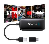OTTOCAST Play2Video Ultra 2025, CarPlay e Android Auto Wireless con YouTube/Netflix/Prime Video, Plug & Play, AI Box da 4 GB + 32 GB per Veicoli con CarPlay Cablato dal 2016