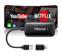 OTTOCAST Play2Video Ultra 2026 AI Box, Adattatore CarPlay Wireless e Android Auto, Netflix YouTube Prime Video, WiFi 6, 4GB+32GB, Plug & Play per Auto con CarPlay Cablato dal 2016
