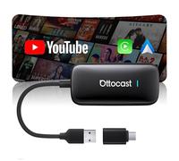 OTTOCAST Play2Video Ultra 2026 AI Box, Adattatore CarPlay Wireless e Android Auto, YouTube Prime Video Spotify, WiFi 6, 4GB+32GB, Plug & Play per Auto con CarPlay Cablato dal 2016