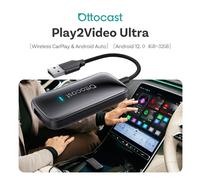 Ottocast Play2Video Ultra o Pro Wireless Android Auto CarPlay Adattatore Android 12 Video TV Box 3 IN 1 Accessori per auto Nuovo