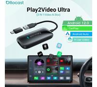 Ottocast Play2Video Ultra YouTube 15 APPs Wireless for Carplay Android Auto OTA