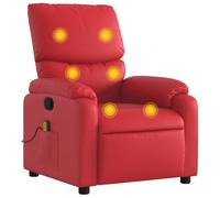 Ottoman Poltrona Massaggiante Rosso Ecopelle - Comodo Sgabello per Soggiorno & Camera Da Letto Durevole ed Elegante, Pur Relax