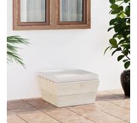 Ottomana da Giardino su Pallet con Cuscino in Legno di Abete - Poggiapiedi Modulare per Esterno, Comfort Morbido, Design Rustico per Patio, Terrazza, Soggiorno, Facile Assemblaggio