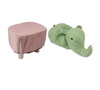 Ottomano Animale, Sgabelli a Piede Piccolo Piede Sgabello Sgabello Sedie per Bambini a Forma di Elefante con Morbido Cuscino Imbottito per Camera da Letto, Sedia, Sotto Scrivania, Ufficio, (GREEN)