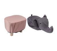 Ottomano Animale, Sgabelli a Piede Piccolo Piede Sgabello Sgabello Sedie per Bambini a Forma di Elefante con Morbido Cuscino Imbottito per Camera da Letto, Sedia, Sotto Scrivania, Ufficio, (grigio